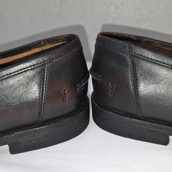 Frye Tyler Men\'s Burnished Black Leather Penny Loafers FR40433 Size 9.5 D main image 4